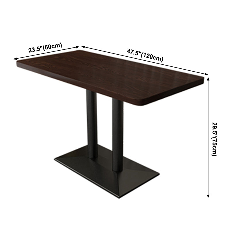 Industrial Wooden Dinner Room Kitchen Table Brown Table with Black Frame for Dining Room