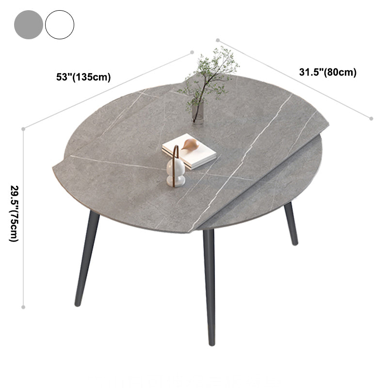 Table ronde supérieure en pierre péout pour le restaurant Table à manger moderne avec 4 jambes