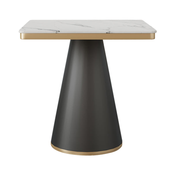 Traditional Luxury Style Dining Table White Sintered Stone Table with Black Frame