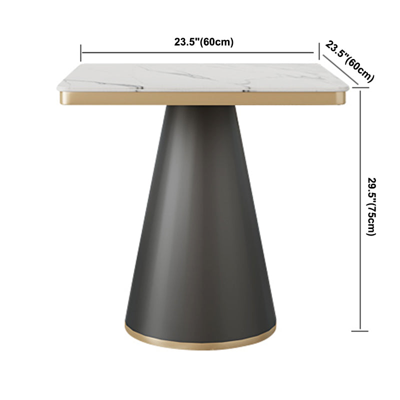 Traditional Luxury Style Dining Table White Sintered Stone Table with Black Frame