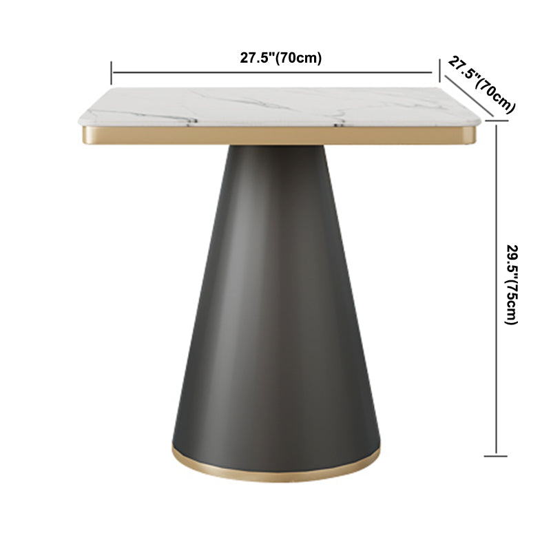 Traditional Luxury Style Dining Table White Sintered Stone Table with Black Frame