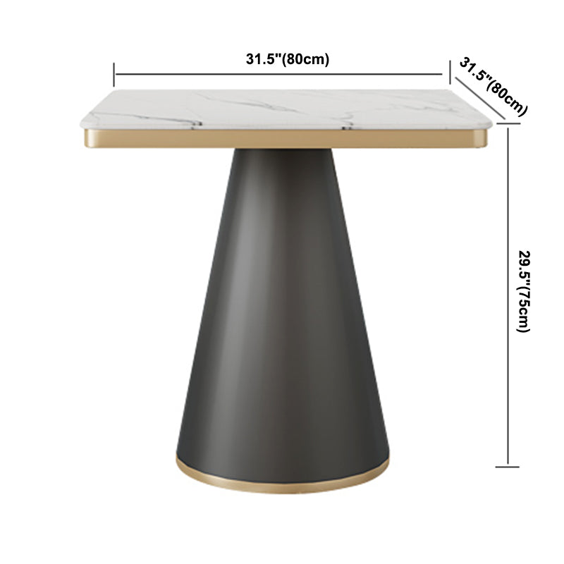 Traditional Luxury Style Dining Table White Sintered Stone Table with Black Frame