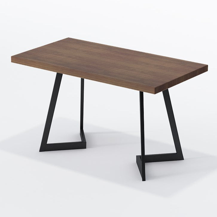Industrial Solid Wood Dinner Room Kitchen Table Brown Table with Black Frame