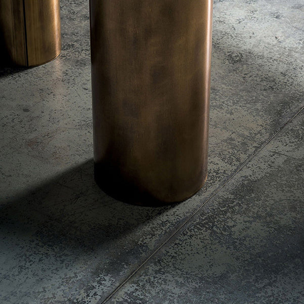 Oval Sintered Stone Dining Table Luxury Kitchen Table with Metal 3 Legs