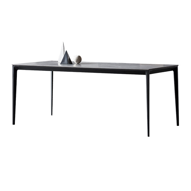 Industrial Style Sintered Stone Dining Table Aviation Aluminum Base Rectangle Table for Home