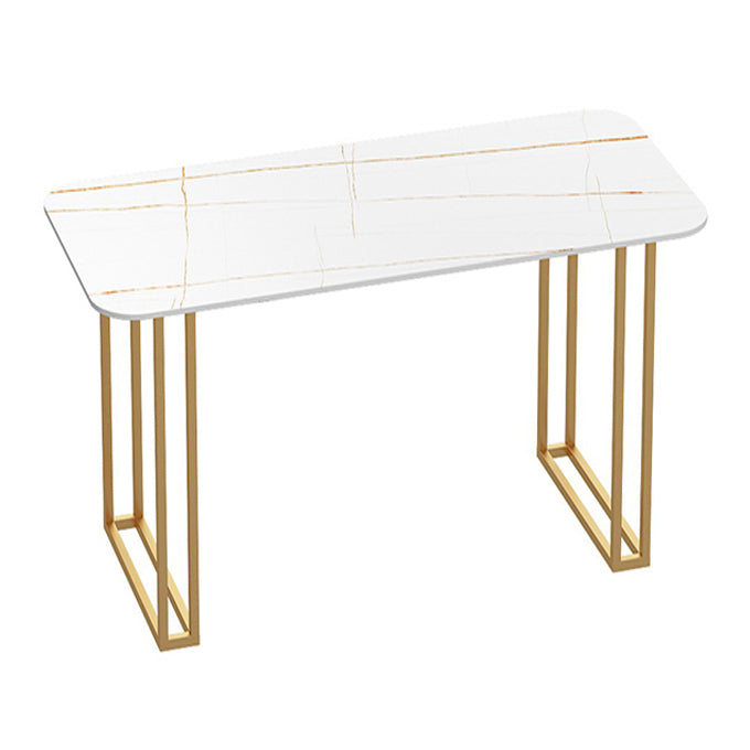 Table à manger de luxe traditionnelle table de pierre fritrée avec base en métal pour salle à manger