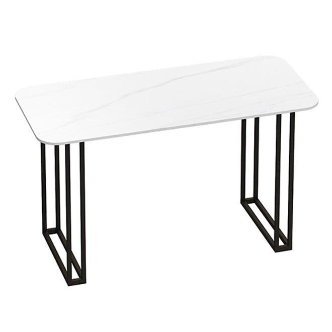 Table à manger de luxe traditionnelle table de pierre fritrée avec base en métal pour salle à manger