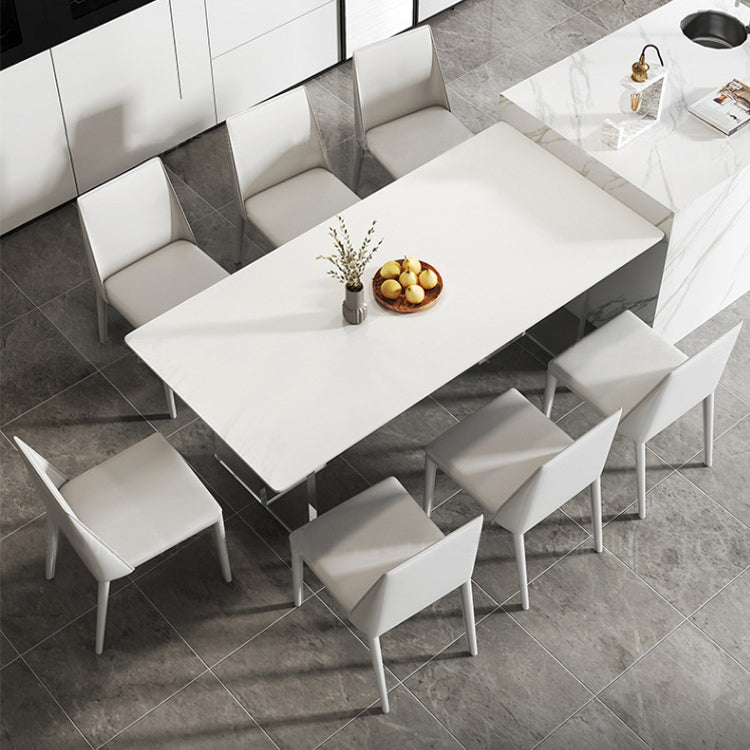 Acrylic Contemporary Rectangular Dining Table Sintered Stone Table with Acrylic base