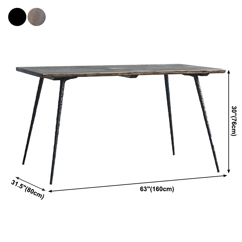 4-foot Oak Solid Wood Industrial Rectangle Dining Table for Dining Room