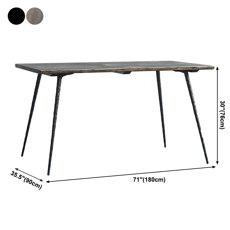 4-foot Oak Solid Wood Industrial Rectangle Dining Table for Dining Room