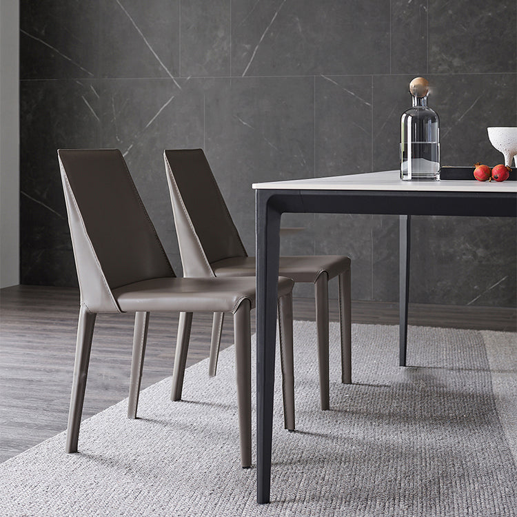 Industrial Style Sintered Stone Dining Table Rectangle Shape Table with 4 Legs Base