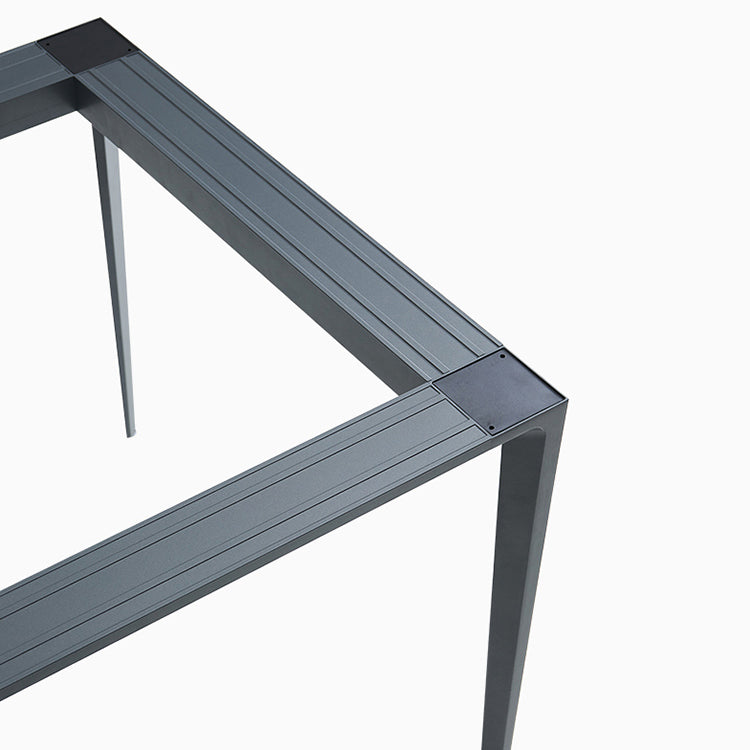 Table à manger en pierre de style industriel Table de forme rectangle avec base de 4 jambes