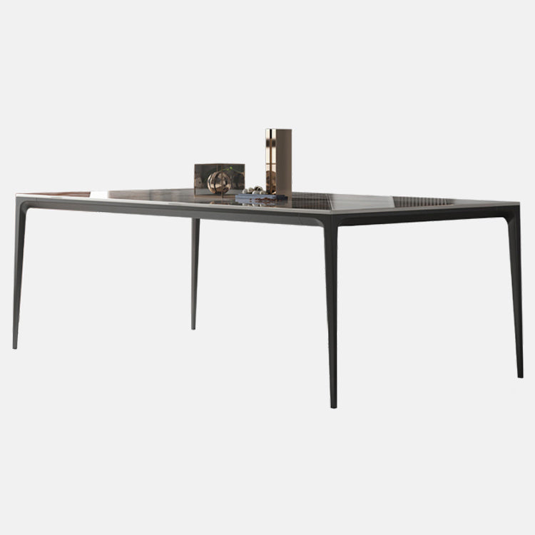 Table de salle à manger en pierre agglomérée à la maison de style industriel table de rectangle de base de 4 jambes