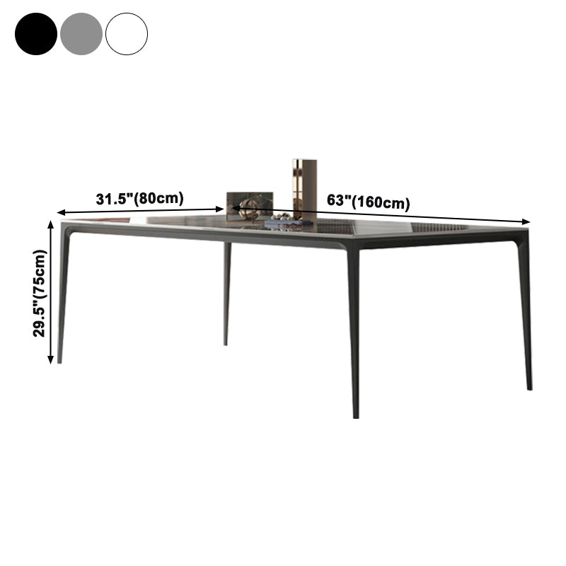 Table de salle à manger en pierre agglomérée à la maison de style industriel table de rectangle de base de 4 jambes