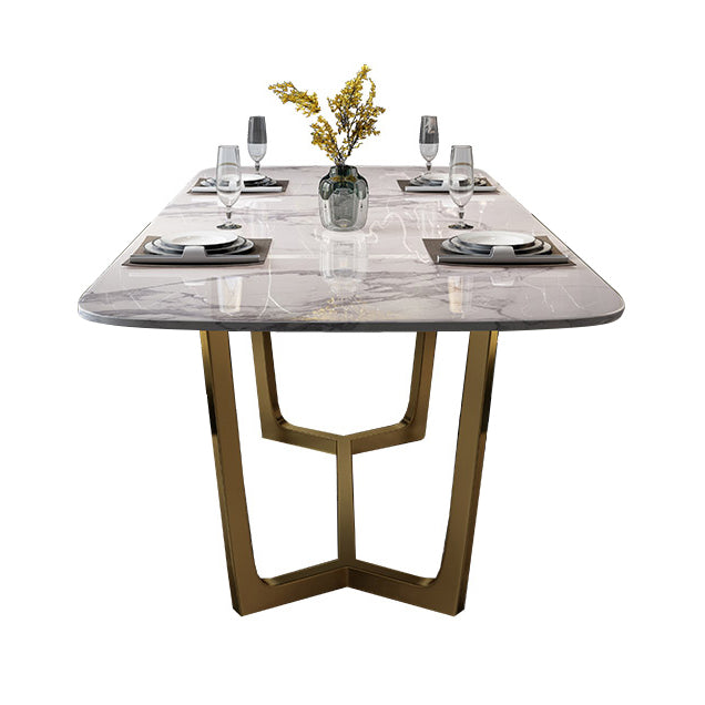 Marmor weißer Ton Esstisch Glamstil Basistisch für Esszimmer