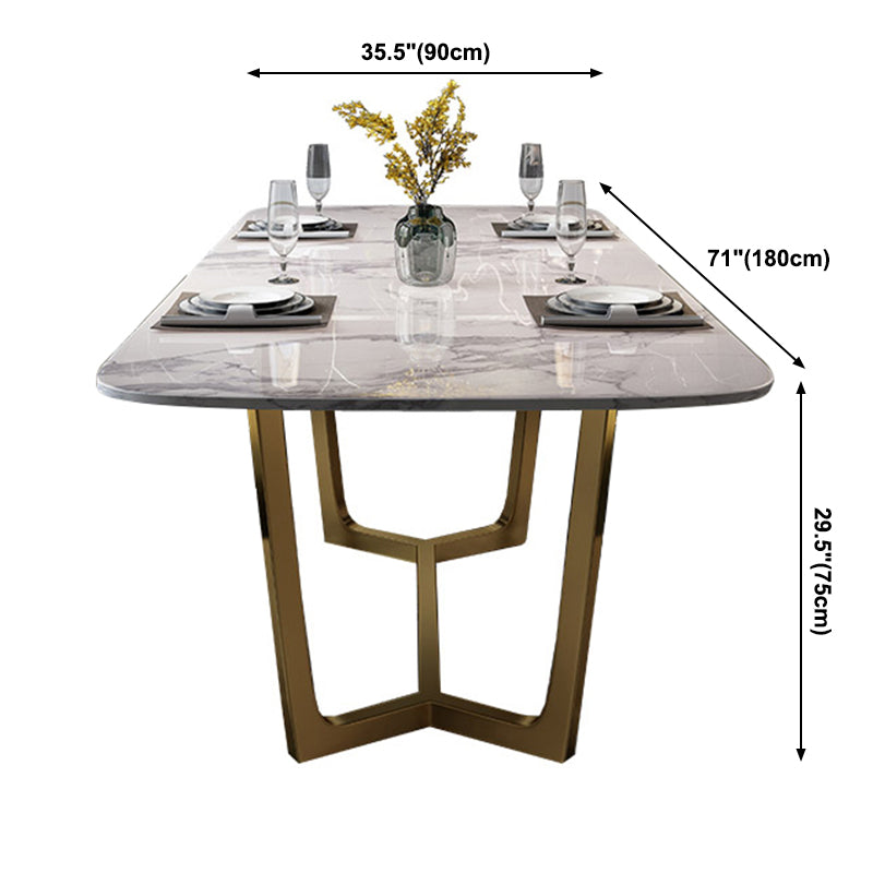 Marmor weißer Ton Esstisch Glamstil Basistisch für Esszimmer