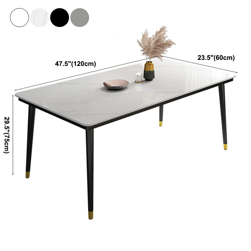 Table à manger de cuisine frittée industrielle Table à manger standard rectangulaire avec base à 4 pieds