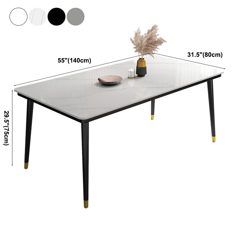 Table à manger de cuisine frittée industrielle Table à manger standard rectangulaire avec base à 4 pieds