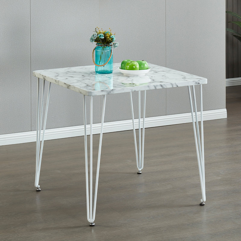 Square Sintered Stone Three-Color Dining Table Industrial 4 Legs Table for Dining Room
