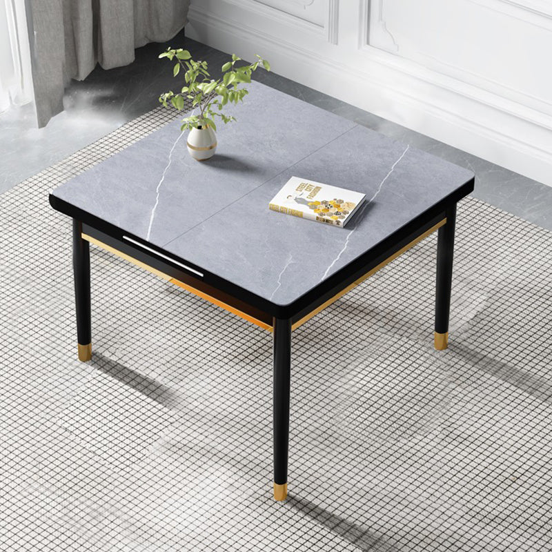 Industrial Style Stone 31.5''Dining Table Square 4 Legs Table for Dining Room