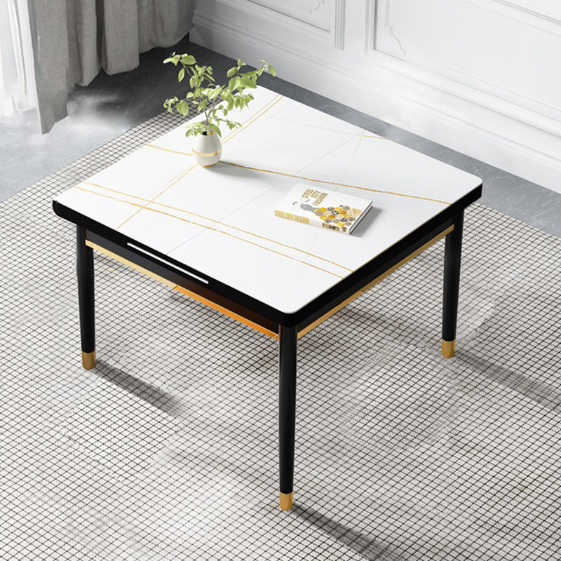 Industrial Style Stone 31.5''Dining Table Square 4 Legs Table for Dining Room