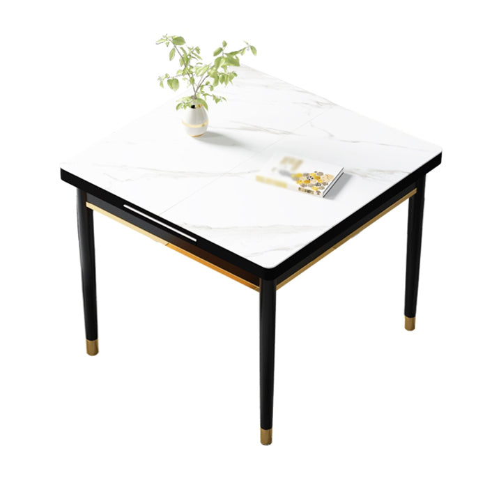 Industrial Style Stone 31.5''Dining Table Square 4 Legs Table for Dining Room