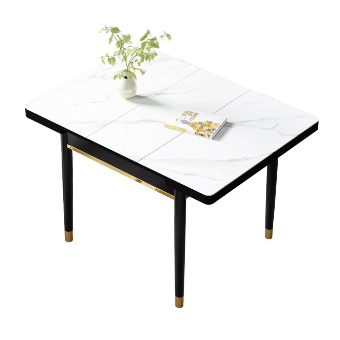 Industrial Style Stone 31.5''Dining Table Square 4 Legs Table for Dining Room