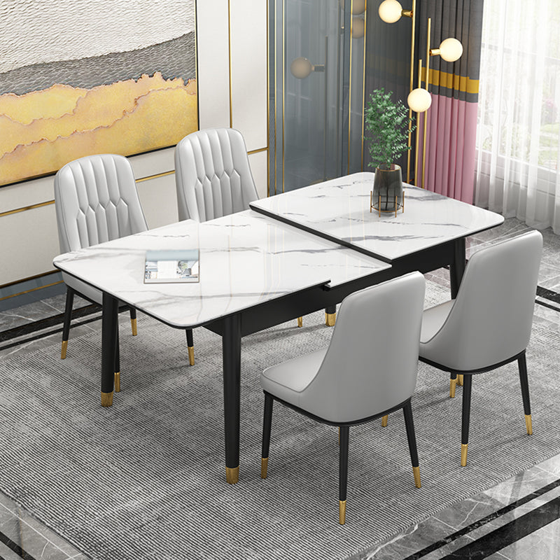Rechthoek 4 poten Home Furniture Stone Dining Room Collection met druppelblad