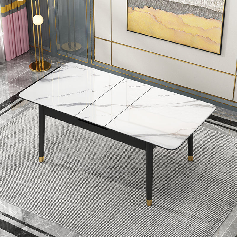 Rechthoek 4 poten Home Furniture Stone Dining Room Collection met druppelblad