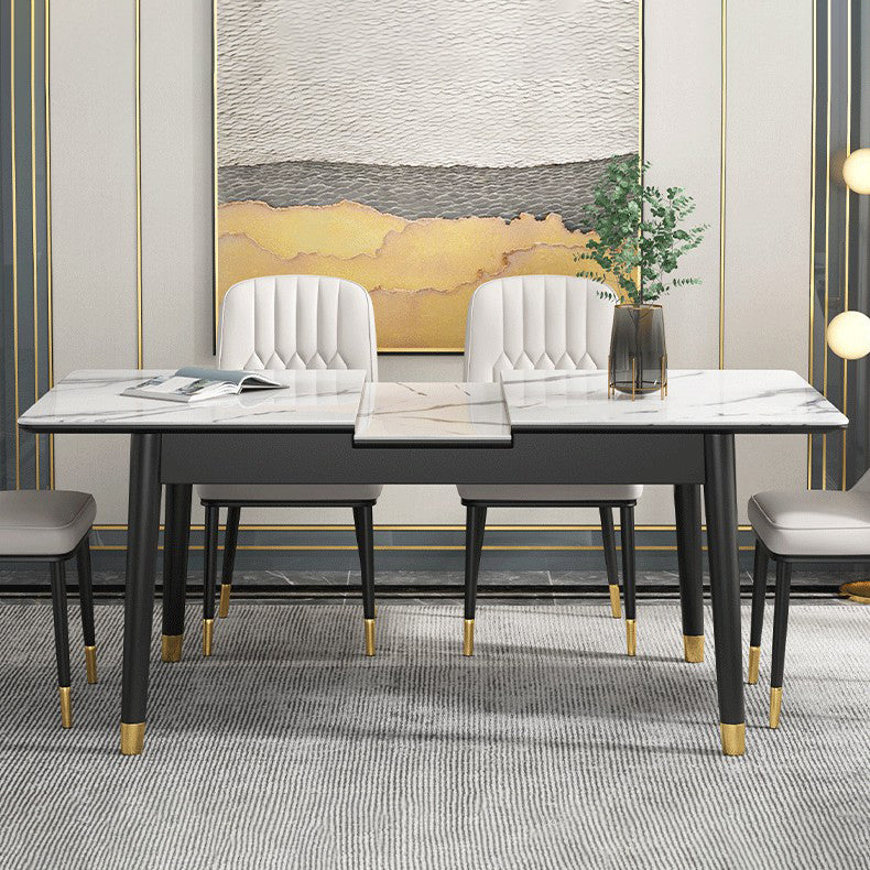 Rechthoek 4 poten Home Furniture Stone Dining Room Collection met druppelblad