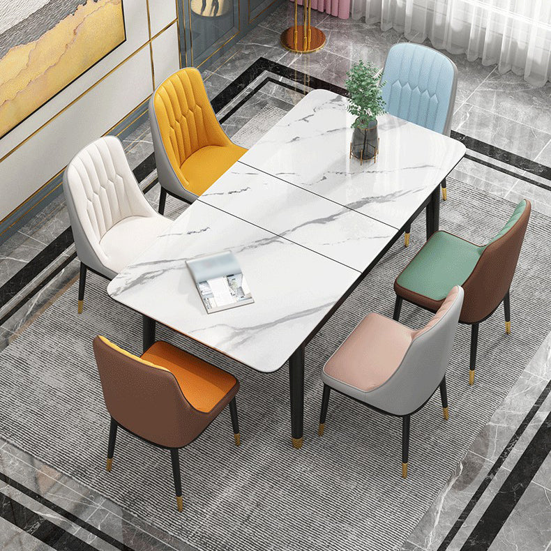 Rechthoek 4 poten Home Furniture Stone Dining Room Collection met druppelblad