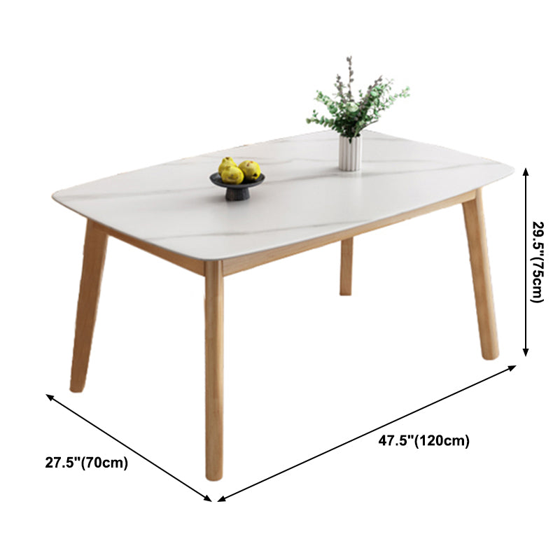 Mesa de comedor tradicional de lujo, mesa de comedor de piedra con base de madera maciza de caucho
