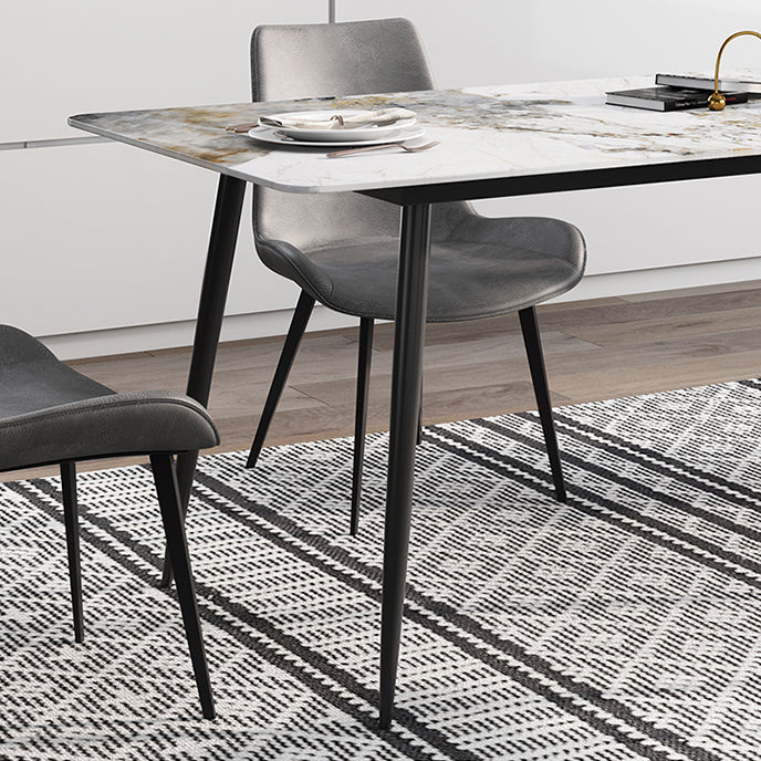Industrial Style Rectangle Dining Site Table Stone Dining Room Home Furniture