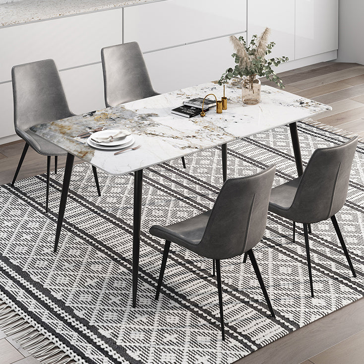 Industrial Style Rectangle Dining Site Table Stone Dining Room Home Furniture