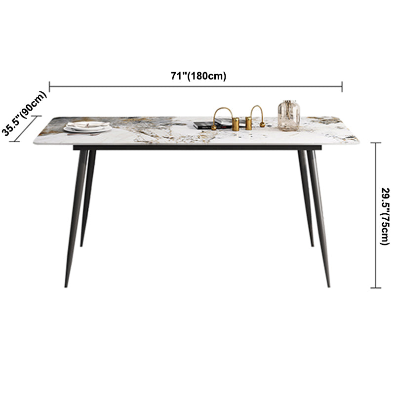 Industrial Style Rectangle Dining Site Table Stone Dining Room Home Furniture