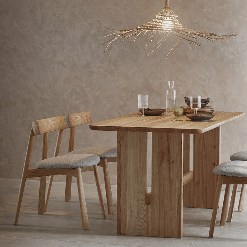 Kausal massives Holz Standard Esstisch Khaki Rechteck Form Esstisch für Küche