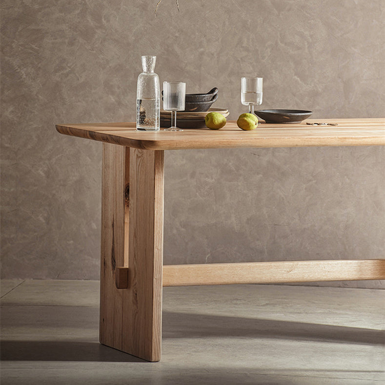 Kausal massives Holz Standard Esstisch Khaki Rechteck Form Esstisch für Küche