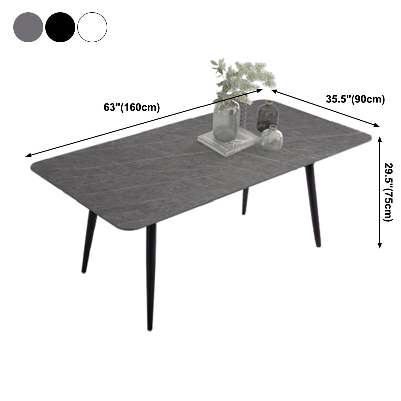 Gesinterde stenen driekleurige eettafel moderne stijl 4 poten tafel voor eetkamer