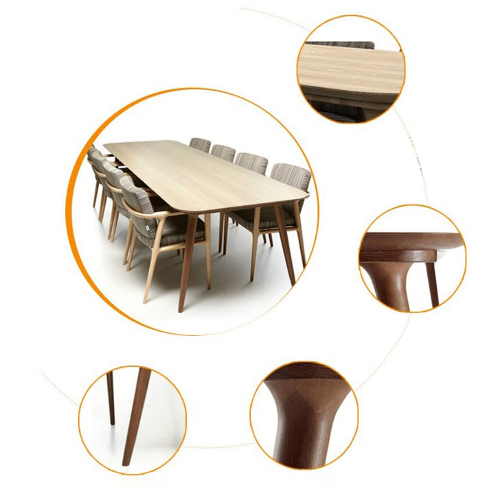 Rectangle Shape Wood Color Dining Table Solid Wood Table Contemporary with 4 Legs