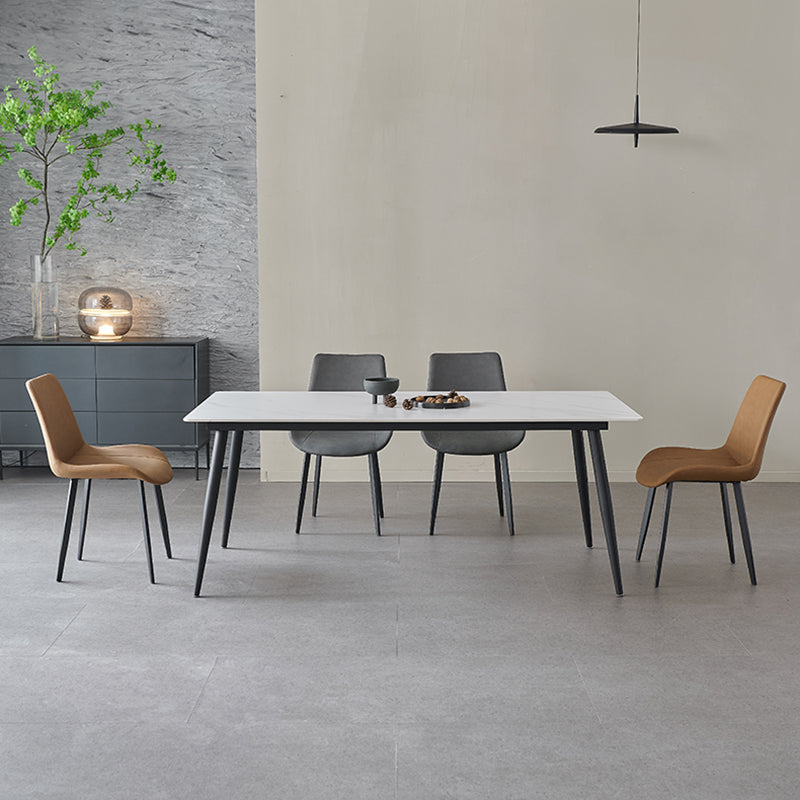 Rectángulo industrial de 4 pies Muebles para el hogar Mesa de comedor de piedra para el hogar