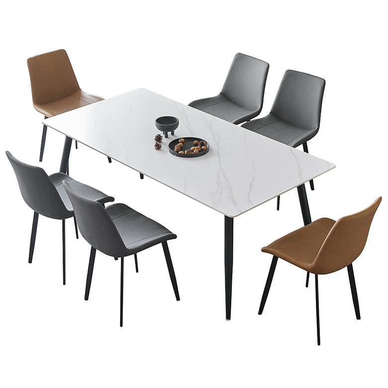 Rectángulo industrial de 4 pies Muebles para el hogar Mesa de comedor de piedra para el hogar