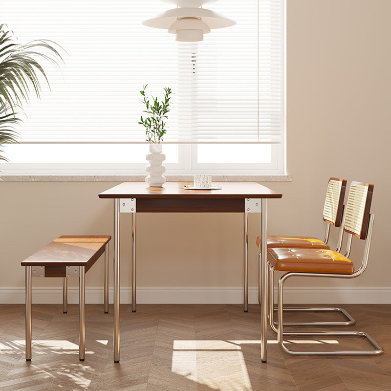 Simple Solid Wood Dining Table Brown Standard Dining Table for Kitchen