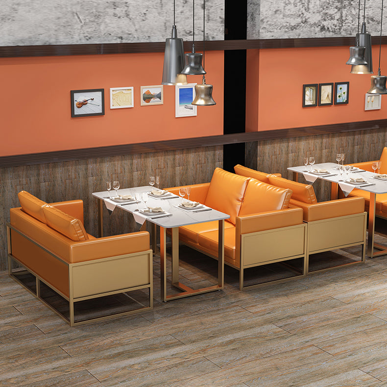 Industrial Dining Table Sintered Stone Table with Double Pedestal Base for Dining Room