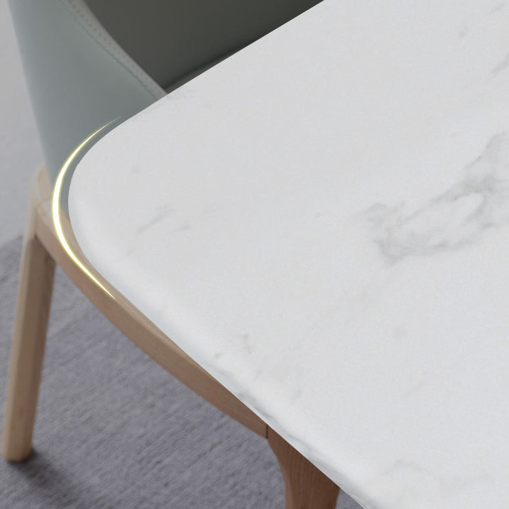 Simplicity Rectangle Dining Room Table Sintered Stone Table with Trestle Base