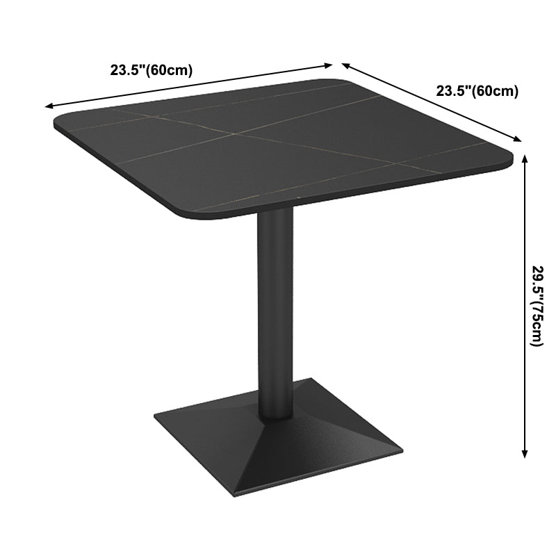 Industrial Sintered Stone Dining Table Black Table with Black Frame for Dining Room