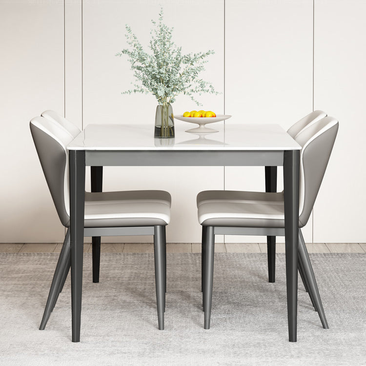 Sintered Stone Top Rectangle Table for Restaurant Modern Dining Table with Metal 4 Legs