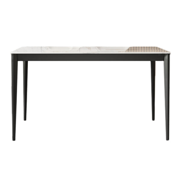 Sintered Stone Top Rectangle Table for Restaurant Modern Dining Table with Metal 4 Legs