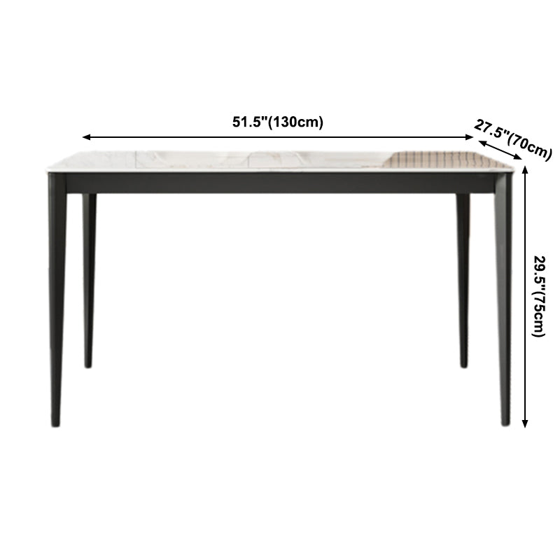 Sintered Stone Top Rectangle Table for Restaurant Modern Dining Table with Metal 4 Legs