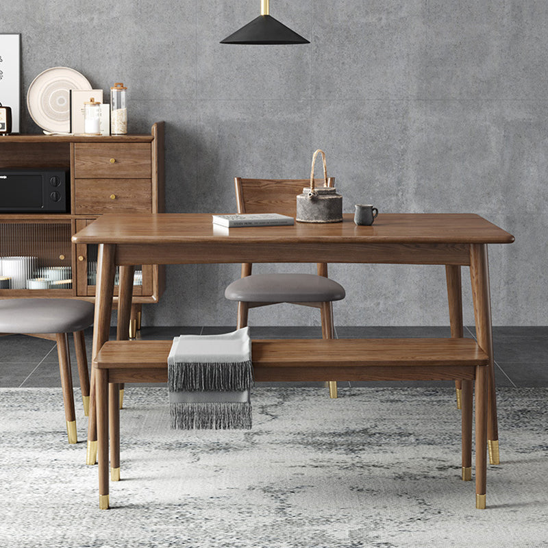 Traditional Luxury Rectangle Dining Room Table Ash Solid Wood Table with 4 Legs