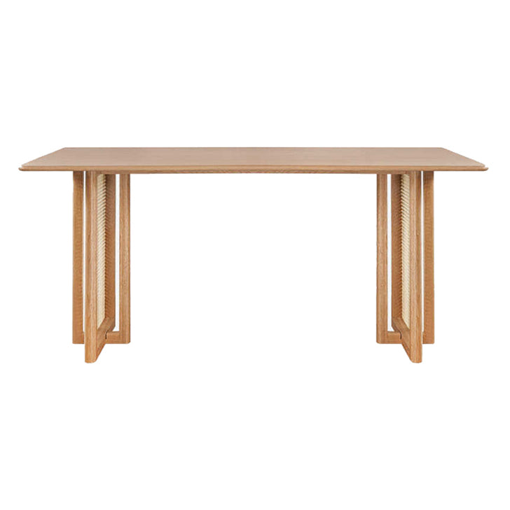 Eigentijdse kaki rechthoekige eettafel massief houten standaard eettafel voor keuken